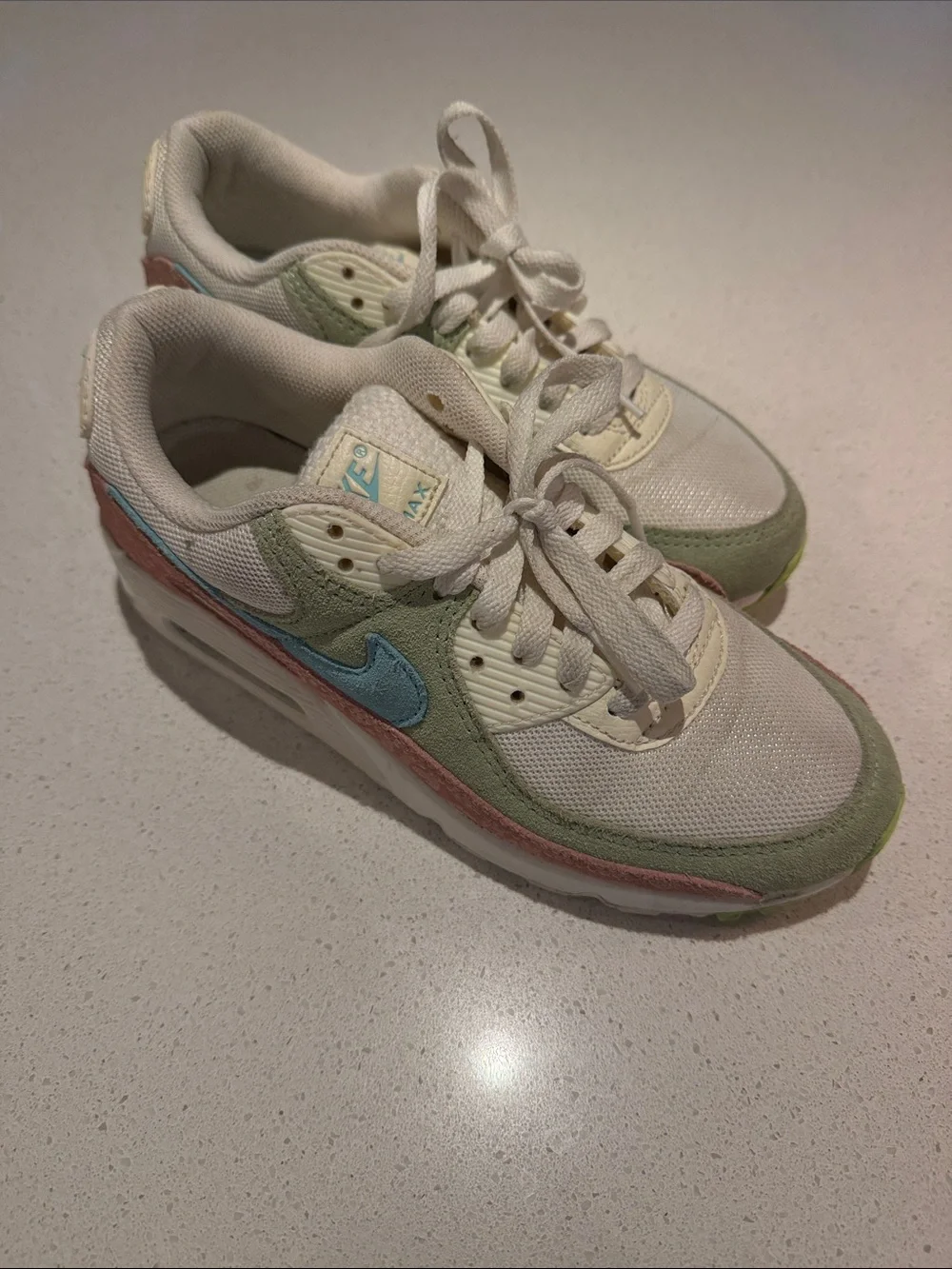 NIKE WMNS AIR MAX 90 EASTER LEOPARD SAIL-COPA-HONEYDEW - size 8.5
